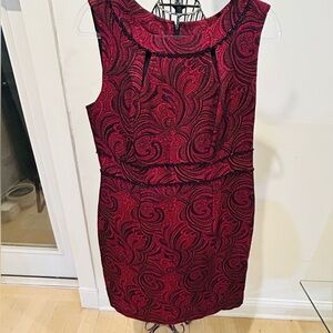 Chic Burgundy Patterned Mini Dress
